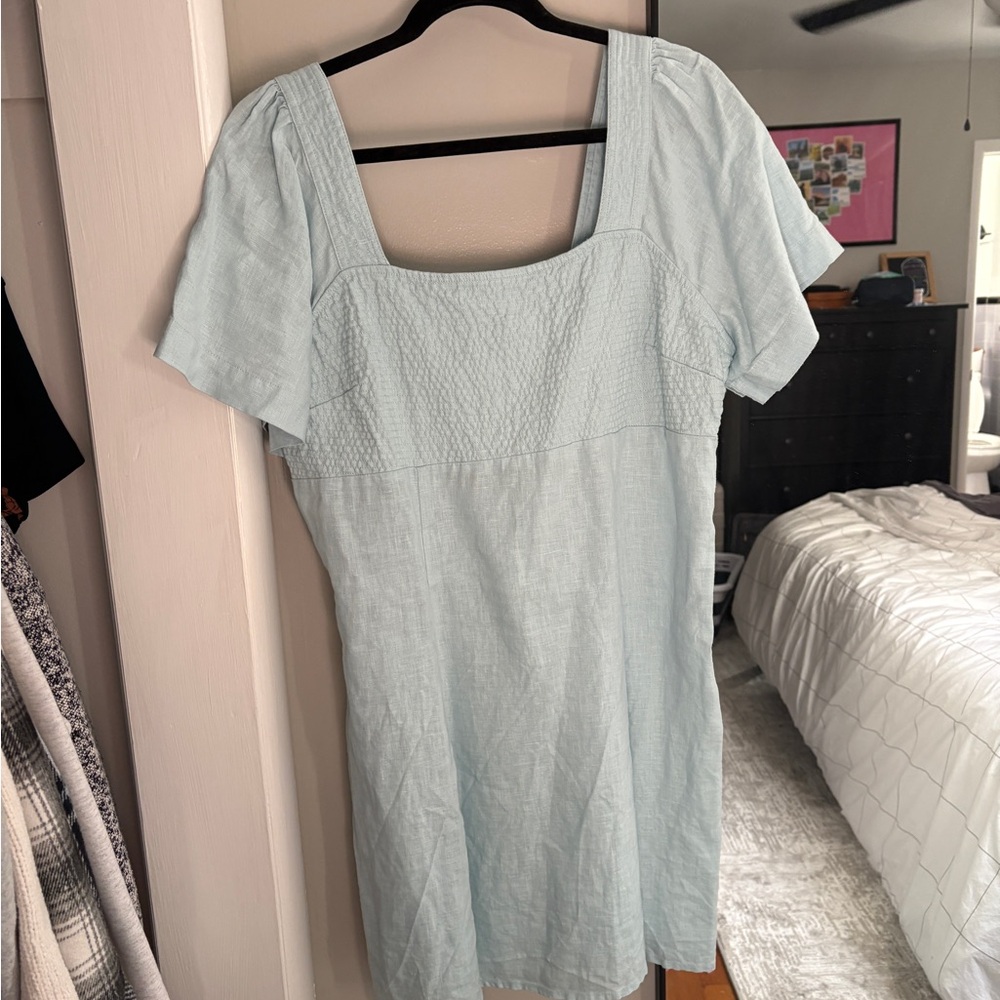 Madewell Light Blue Square Neck Dress